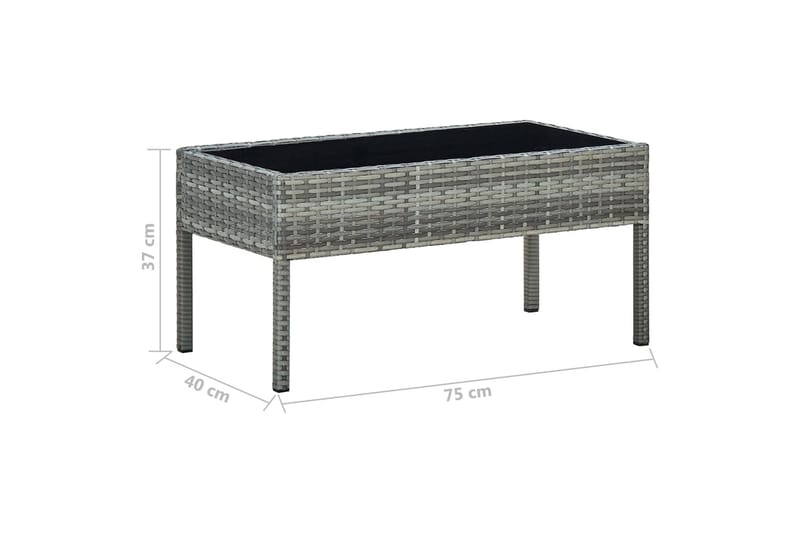 Trädgårdsbord grå 75x40x37 cm konstrotting - Grå - Utemöbler - Utebord & trädgårdsbord - Matbord utomhus