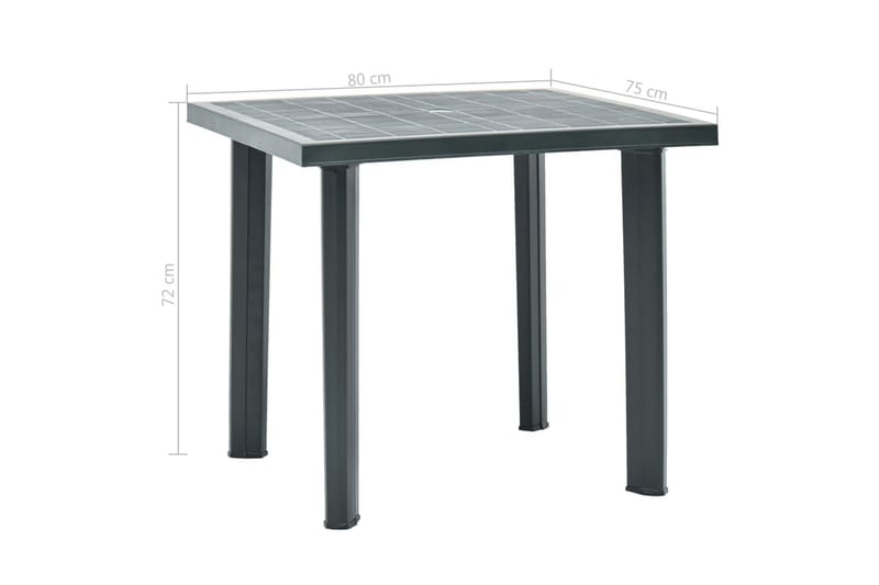 Trädgårdsbord grön 80x75x72 cm plast - Grön - Matbord utomhus