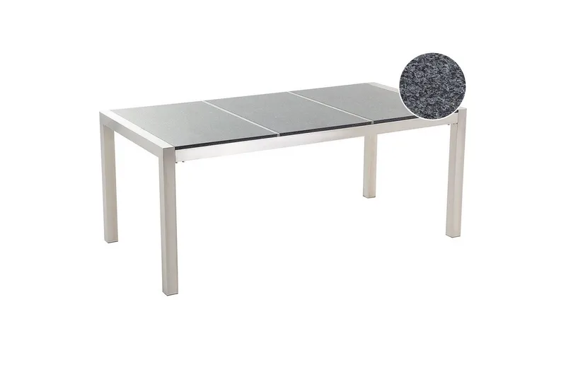 Trädgårdsbord Grosseto Grå/Silver, 90x180x74 cm, Grå/Silver/90x180x74 cm