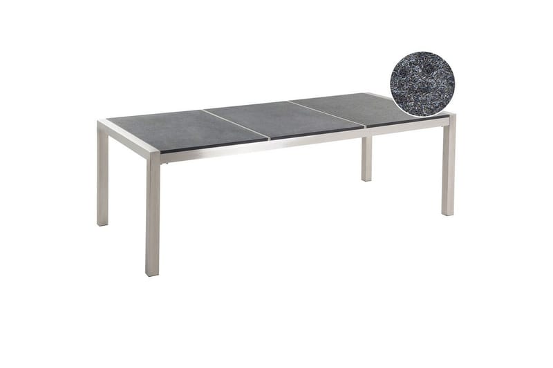 Trädgårdsbord Grosseto Grå/Svart/Silver, 100x220x74 cm, Grå/Svart/Silver, 100x220x74 cm