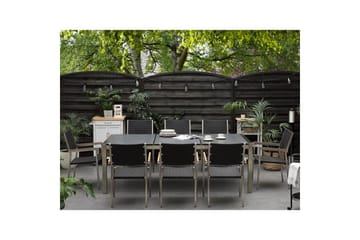 Trädgårdsbord Grosseto Grå/Svart/Silver, 100x220x74 cm - Grå/Svart/Silver/100x220x74 cm - Utemöbler - Utebord & trädgårdsbord - Matbord utomhus