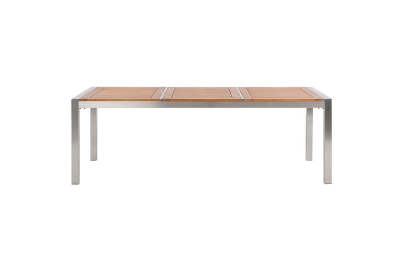 Trädgårdsbord Grosseto Ljus trä/silver, 100x220x74 cm - Ljus trä/silver, 100x220x74 cm - Utemöbler - Utebord & trädgårdsbord - Matbord utomhus