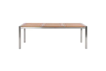 Trädgårdsbord Grosseto Ljus trä/silver, 100x220x74 cm - Ljus trä/silver/100x220x74 cm - Utemöbler - Utebord & trädgårdsbord - Matbord utomhus