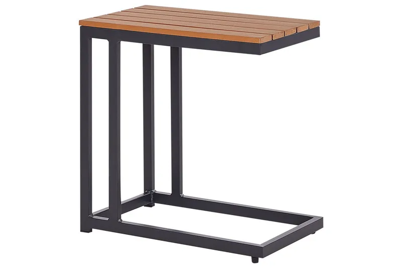 Trädgårdsbord Messina Ljus trä/svart, 35x60x59 cm, Ljus trä/svart, 35x60x59 cm