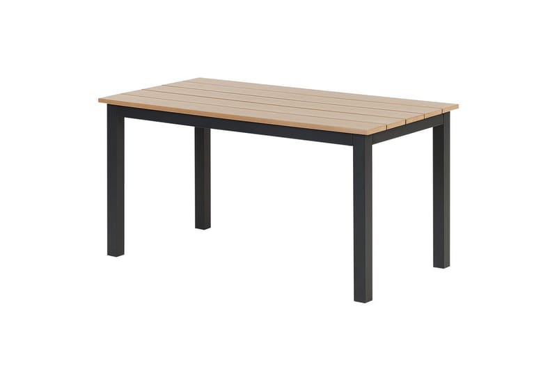 Trädgårdsbord Messina Ljus trä/svart, 52x96x50 cm - Ljus trä/svart, 52x96x50 cm - Utemöbler - Utebord & trädgårdsbord - Matbord utomhus