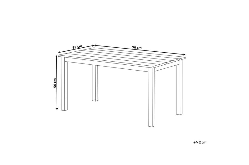 Trädgårdsbord Messina Ljus trä/svart, 52x96x50 cm - Ljus trä/svart, 52x96x50 cm - Utemöbler - Utebord & trädgårdsbord - Matbord utomhus