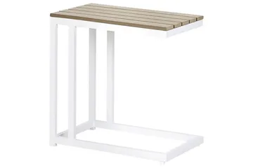 Trädgårdsbord Messina Ljus trä/vit, 35x60x59 cm - Ljus trä/vit, 35x60x59 cm - Utemöbler - Utebord & trädgårdsbord - Matbord utomhus