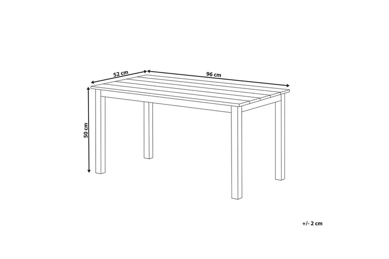 Trädgårdsbord Messina Ljus trä/vit, 52x96x50 cm - Ljus trä/vit, 52x96x50 cm - Utemöbler - Utebord & trädgårdsbord - Matbord utomhus