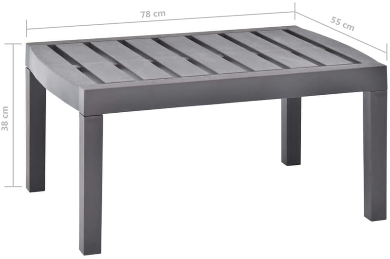 Trädgårdsbord mocka 78x55x38 cm plast - Grå - Matbord utomhus