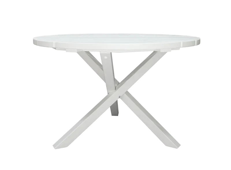 Trädgårdsbord Scottsdale Round Vit Ø 112 cm - Vit - Utemöbler - Utebord & trädgårdsbord - Matbord utomhus