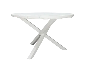 Trädgårdsbord Scottsdale Round Vit Ø 112 cm - Vit - Utemöbler - Utebord & trädgårdsbord - Matbord utomhus