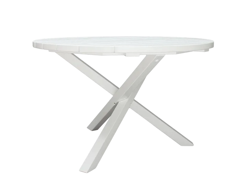 Trädgårdsbord Scottsdale Round Vit Ø 112 cm - Vit - Utemöbler - Utebord & trädgårdsbord - Matbord utomhus