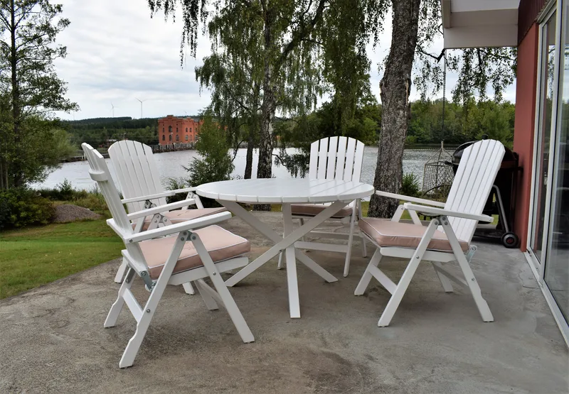 Trädgårdsbord Scottsdale Round Vit Ø 112 cm - Vit - Utemöbler - Utebord & trädgårdsbord - Matbord utomhus