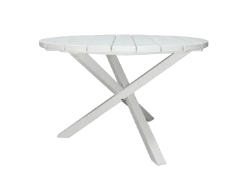 Trädgårdsbord Scottsdale Round Vit Ø 112 cm - Vit - Utemöbler - Utebord & trädgårdsbord - Matbord utomhus
