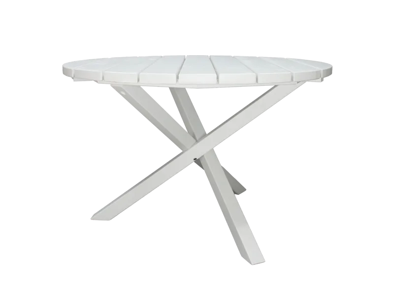 Trädgårdsbord Scottsdale Round Vit Ø 112 cm - Vit - Utemöbler - Utebord & trädgårdsbord - Matbord utomhus