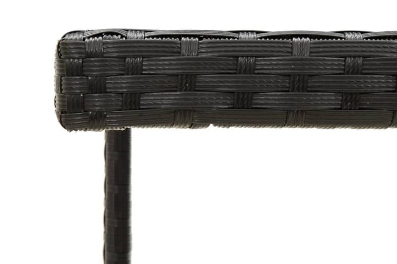 Trädgårdsbord svart 109x107x74 cm konstrotting och glas - Svart - Matbord utomhus