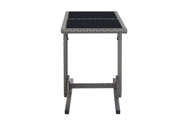 Trädgårdsbord svart 110x53x72 cm glas och konstrotting - Svart - Matbord utomhus