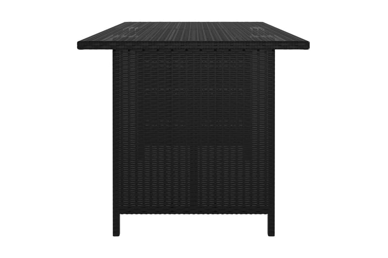 Trädgårdsbord svart 110x70x65cm konstrotting - Svart - Utemöbler - Utebord & trädgårdsbord - Matbord utomhus