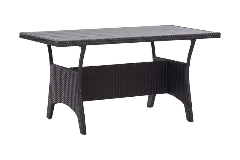 Trädgårdsbord svart 120x70x66 cm konstrotting - Svart - Utemöbler - Utebord & trädgårdsbord - Matbord utomhus