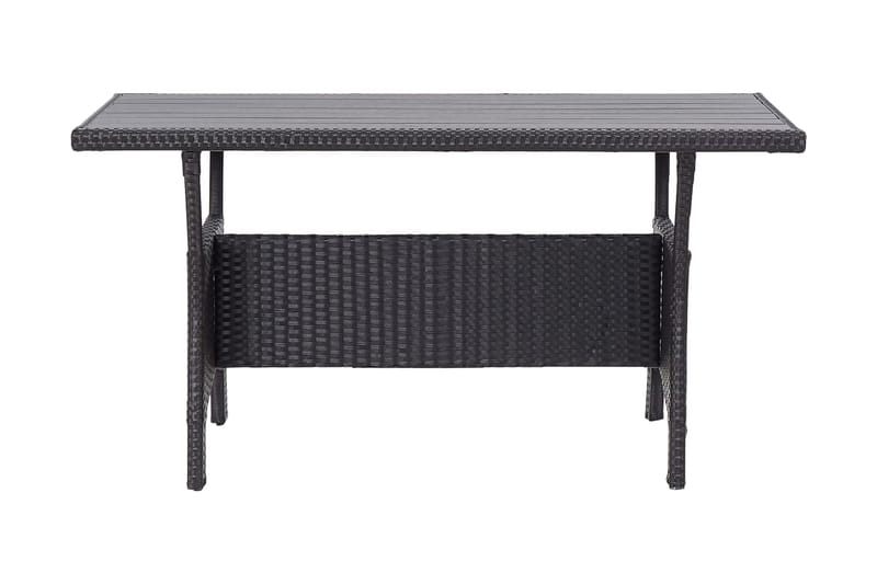 Trädgårdsbord svart 120x70x66 cm konstrotting - Svart - Utemöbler - Utebord & trädgårdsbord - Matbord utomhus