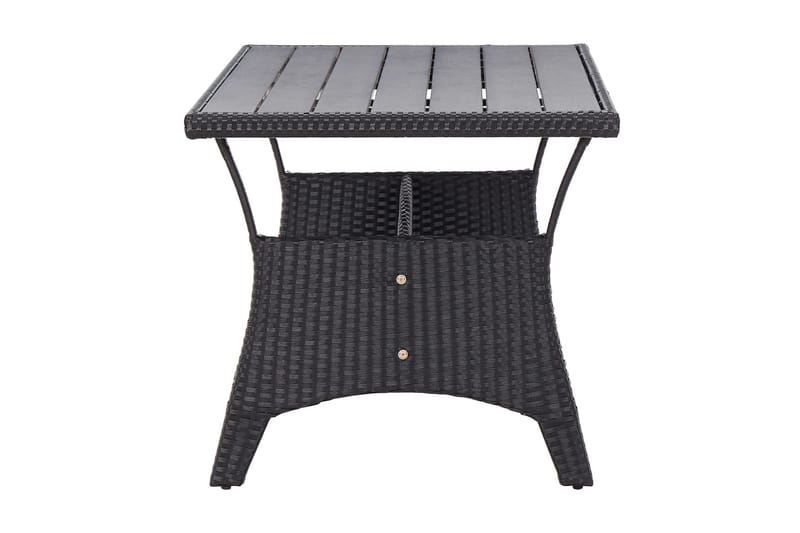 Trädgårdsbord svart 120x70x66 cm konstrotting - Svart - Matbord utomhus