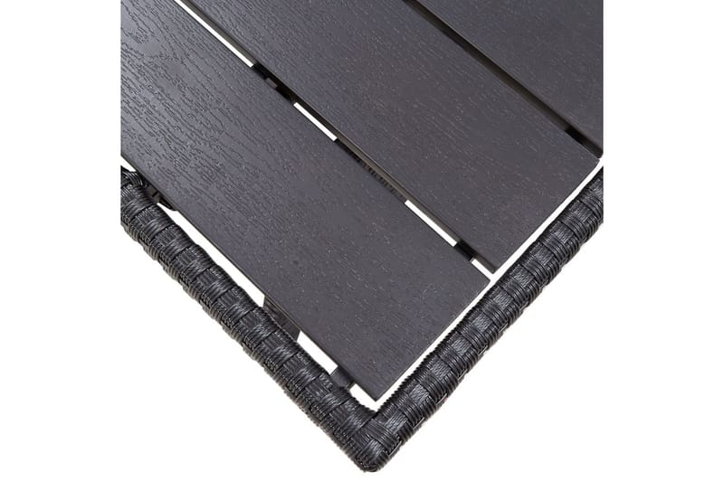 Trädgårdsbord svart 120x70x66 cm konstrotting - Svart - Matbord utomhus