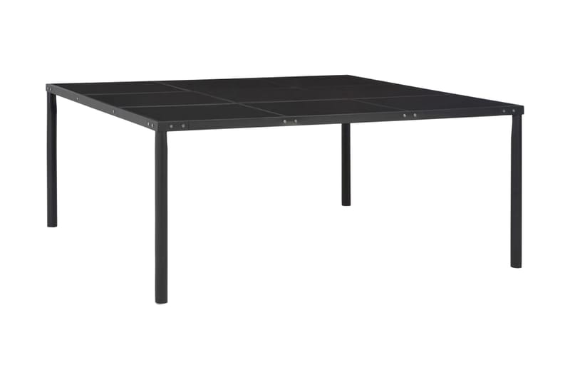 Trädgårdsbord svart 170x170x74,5 cm stål och glas - Svart - Utemöbler - Utebord & trädgårdsbord - Matbord utomhus