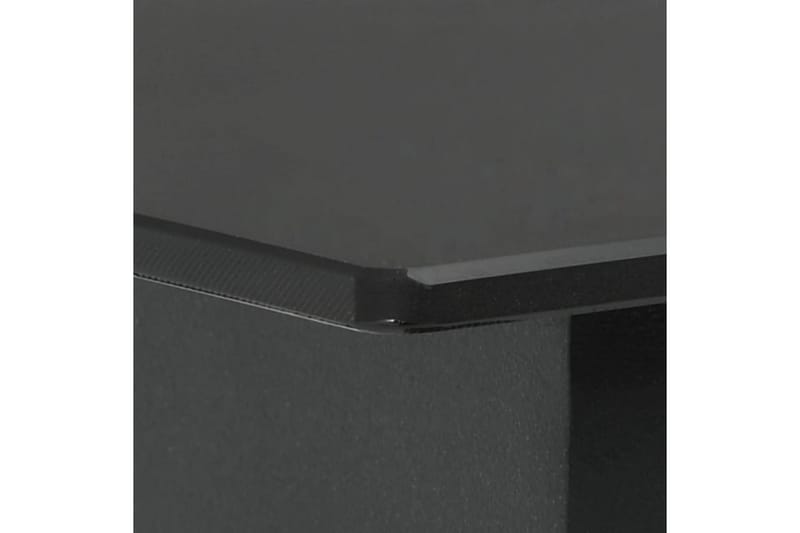 Trädgårdsbord svart 190x90x74 cm stål och glas - Svart - Utemöbler - Utebord & trädgårdsbord - Matbord utomhus