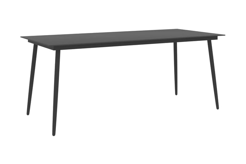 Trädgårdsbord svart 190x90x74 cm stål och glas - Svart - Utemöbler - Utebord & trädgårdsbord - Matbord utomhus