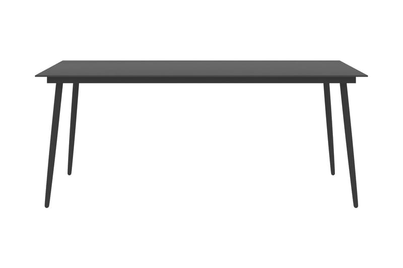 Trädgårdsbord svart 190x90x74 cm stål och glas - Svart - Utemöbler - Utebord & trädgårdsbord - Matbord utomhus