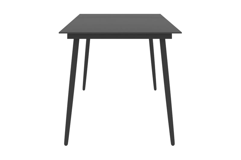 Trädgårdsbord svart 190x90x74 cm stål och glas - Svart - Utemöbler - Utebord & trädgårdsbord - Matbord utomhus