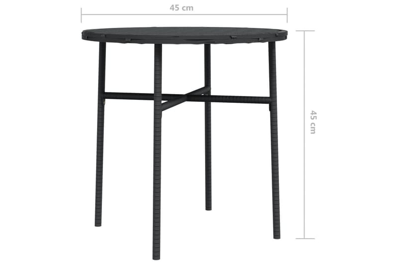 Trädgårdsbord svart 45 cm konstrotting - Svart - Matbord utomhus