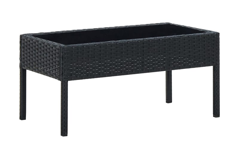 Trädgårdsbord svart 75x40x37 cm konstrotting - Svart - Utemöbler - Utebord & trädgårdsbord - Matbord utomhus