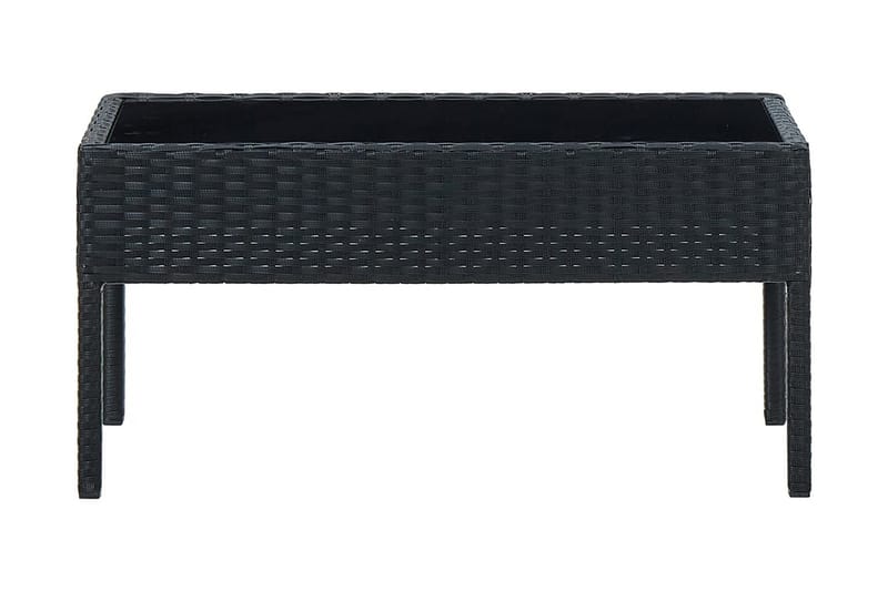 Trädgårdsbord svart 75x40x37 cm konstrotting - Svart - Utemöbler - Utebord & trädgårdsbord - Matbord utomhus