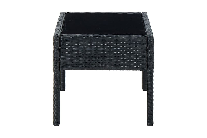 Trädgårdsbord svart 75x40x37 cm konstrotting - Svart - Matbord utomhus