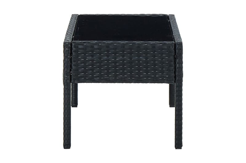 Trädgårdsbord svart 75x40x37 cm konstrotting - Svart - Utemöbler - Utebord & trädgårdsbord - Matbord utomhus
