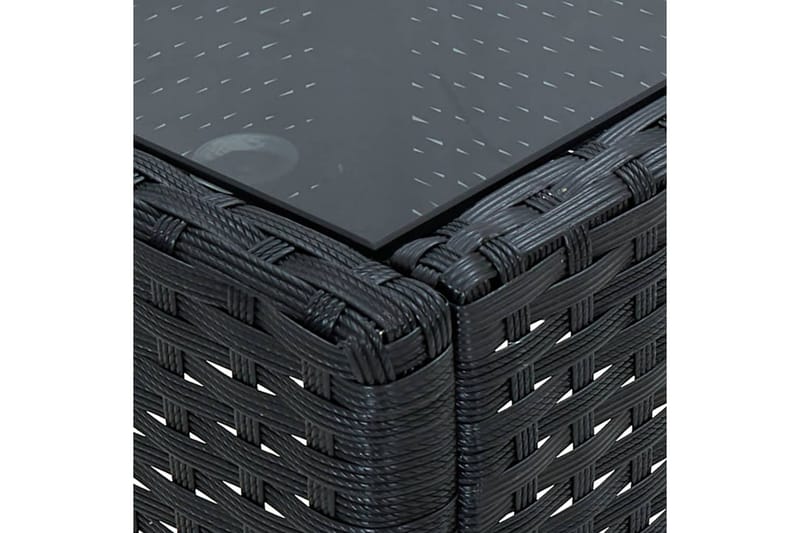 Trädgårdsbord svart 75x40x37 cm konstrotting - Svart - Utemöbler - Utebord & trädgårdsbord - Matbord utomhus