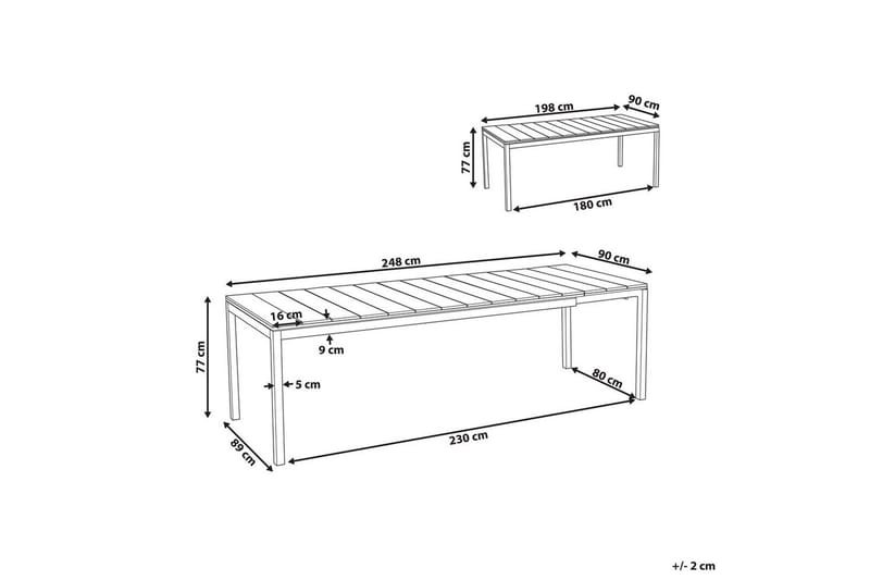 Trädgårdsbord Tofane Grå/svart - Grå/svart - Utemöbler - Utebord & trädgårdsbord - Matbord utomhus