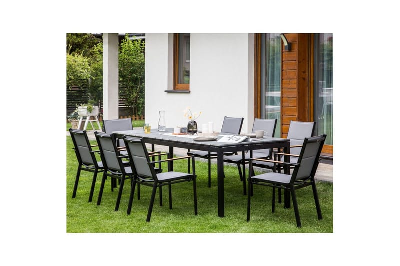 Trädgårdsbord Tofane Grå/svart - Grå/svart - Utemöbler - Utebord & trädgårdsbord - Matbord utomhus