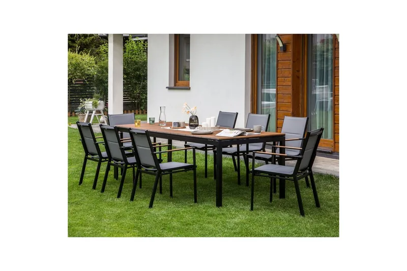 Trädgårdsbord Tofane Ljus trä/svart - Ljus trä/svart - Utemöbler - Utebord & trädgårdsbord - Matbord utomhus