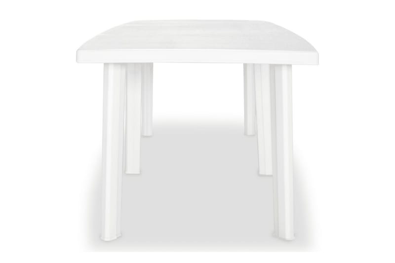 Trädgårdsbord vit 210x96x72 cm plast - Vit - Matbord utomhus