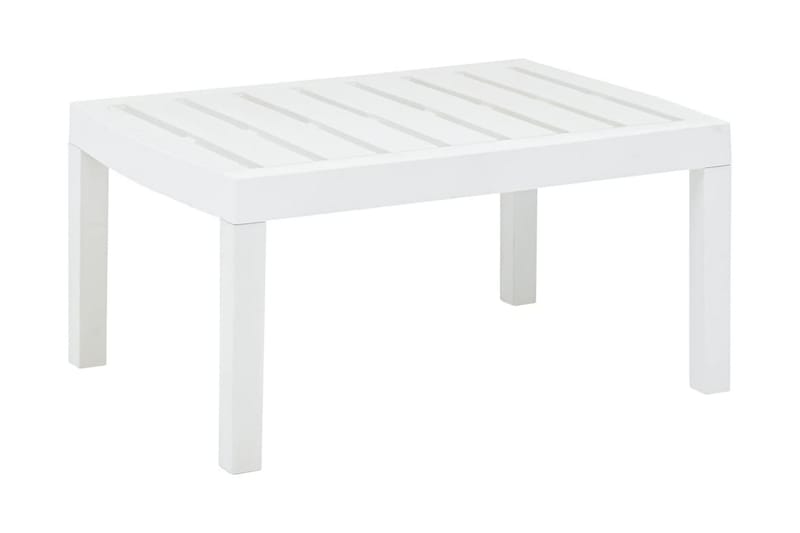Trädgårdsbord vit 78x55x38 cm plast - Vit - Matbord utomhus