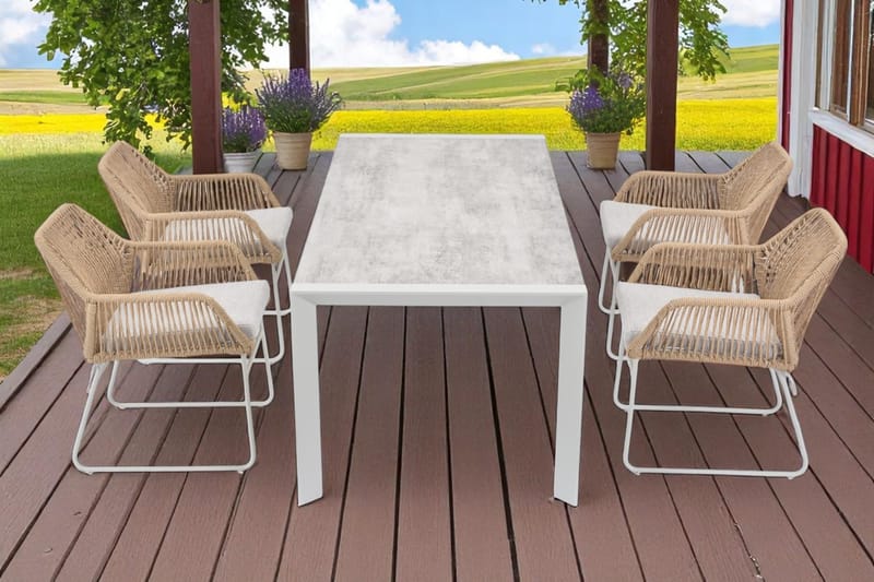 Trädgårdsbord Palermo 200*90 cm - grå/beige - Utemöbler - Utebord & trädgårdsbord - Matbord utomhus