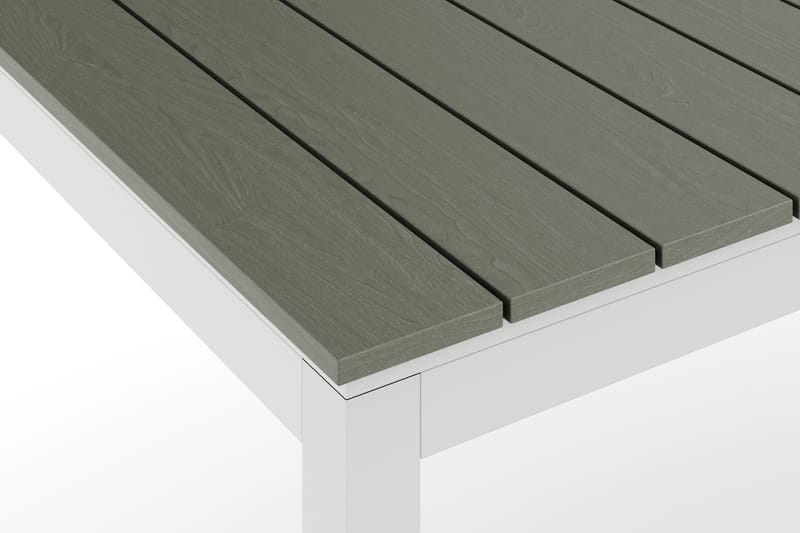 Tunis Matbord utomhus 205/305x90 cm rektangulärt förlängningsbart - Vit/Grå - Utemöbler - Utebord & trädgårdsbord - Matbord utomhus