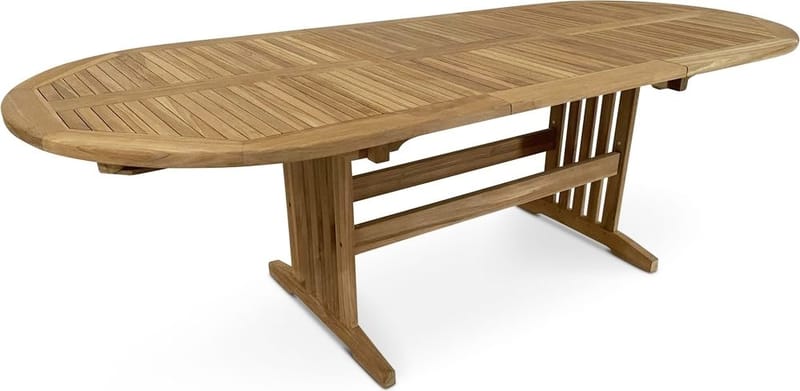 Utdragbart matbord i teak 180–220 cm med butterfly-funktion | Saltö - Utemöbler - Utebord & trädgårdsbord - Matbord utomhus