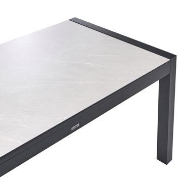 Utdragbart Matbord utomhus Binasco 160/220 cm - Beige/Svart - Utemöbler - Utebord & trädgårdsbord - Matbord utomhus