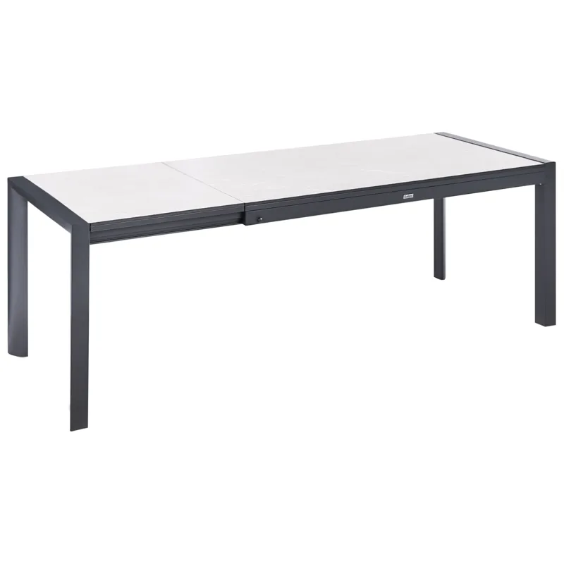 Utdragbart Matbord utomhus Binasco 160/220 cm, Beige/Svart