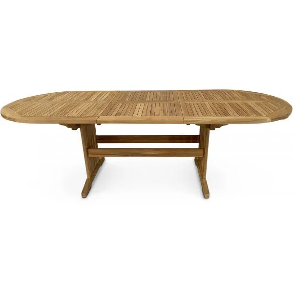 Utdragbart teakbord i massiv teak 180–240 × 100 cm | Matbord för uteplats & uterum - Utemöbler - Utebord & trädgårdsbord - Matbord utomhus