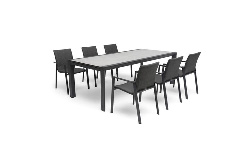 Utebord Hillerstorp Borgdala 220/340 x 107 x H75,5 cm Grå - Utemöbler - Utebord & trädgårdsbord - Matbord utomhus