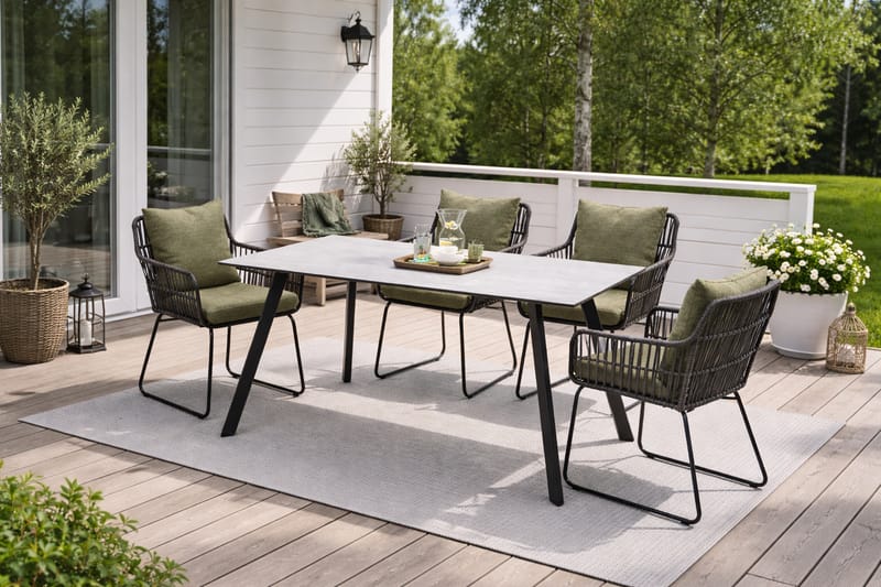 Utebord OPAL rektangulärt 160 cm - grå - Utemöbler - Utebord & trädgårdsbord - Matbord utomhus